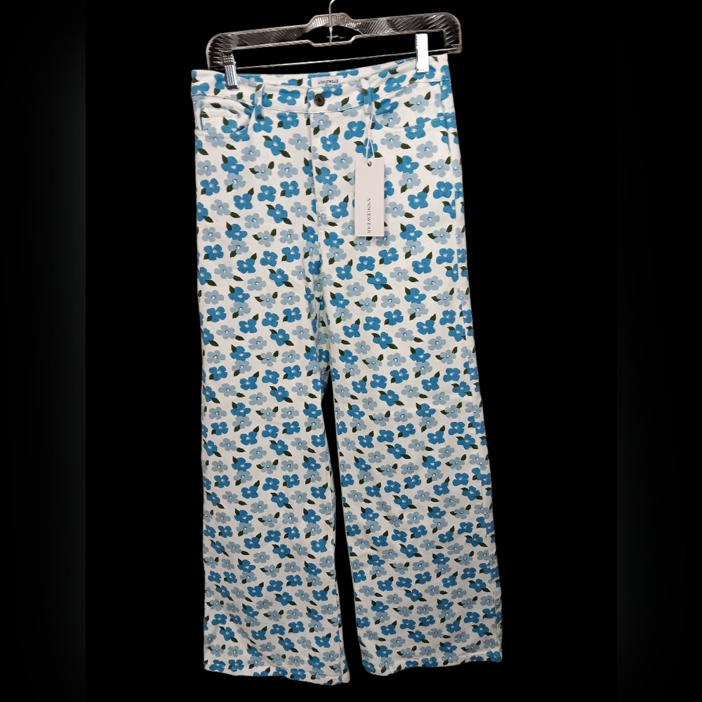Anniewear Denim Chic Floral Women's Wide Leg Pants - Picture 2 of 5